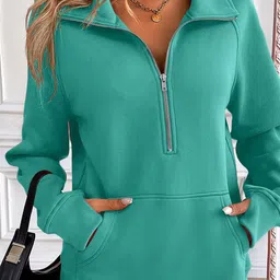 Outzidr Women Half Zip Sweatshirt With Pockets-image-55