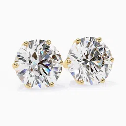 VALANOVA BIS Hallmark 18 Kt Gold 4 Carat Lab Grown Diamond Studded Studs - 1.90 g image 4