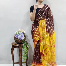 Rangtulika Ethnics Striped Organza Designer Saree-picture-15