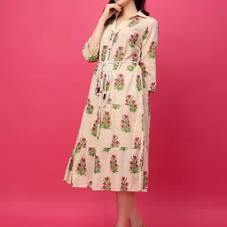 RANGRIWAZ Floral Fit & Flare Midi Dress image 3