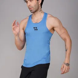 Brauch Printed Scoop Neck Gym Vests - M-VEST-LOGO-SKYBLU-S image 2