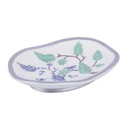 Myntra Elegant Homes White & White 4 piece Floral Resin Bath Accessories Set image 2