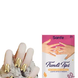 Sanfe  Set Of 24 Press On Artificial Nails - Gold image 2