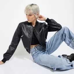 max Women Crop Bomber Jacket-image-33