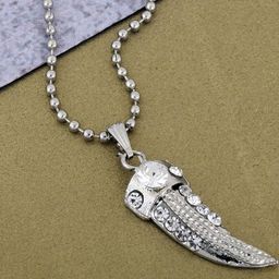 missmister Silver plated, American Diamond khukri dagger stylish chain fashion pendant-picture-35