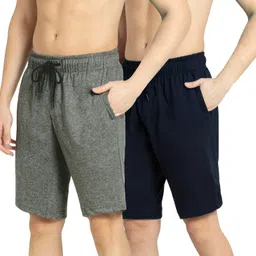 kartblack Pack of 2 Self Design Men Multicolor Regular Shorts-picture-27