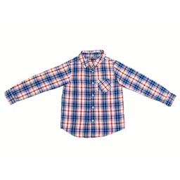 Purple United Kids Boys Tartan Checks Opaque Checked Casual Shirt-image-91