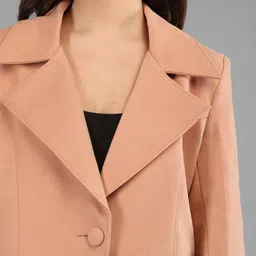 HONNETE Women Notched Lapel Collar Single Breasted Over Coats image 5