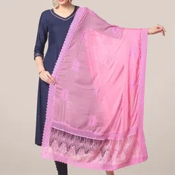 Dupatta Bazaar Floral Embroidered Gotta Patti Silk Dupatta-image-83