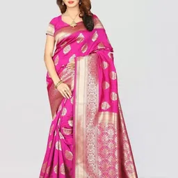 Kevami Fashion Pink Silk Cotton Kanjeevaram Sarees-picture-13