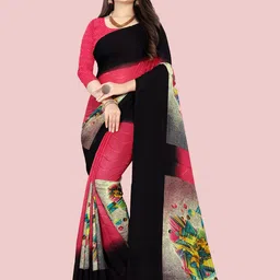 Moda Rapido Floral Printed Saree With Blouse Piece-picture-38