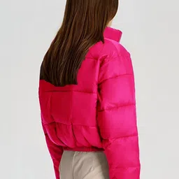 MOD APPARELS Women Lightweight Crop Puffer Jacket image 3