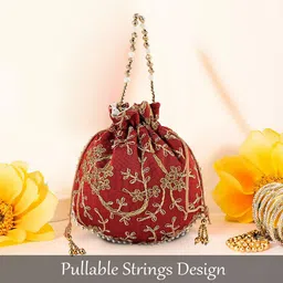 Kuber Industries Set of 3 Embroidered Potli Bags image 2