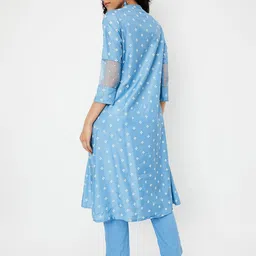 max Women Ethnic Motifs Embroidered Regular Thread Work Kurta with Trousers image 5