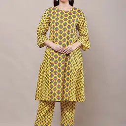 BVESH Women Ethnic Motifs Printed Pure Cotton Flared Kurta Set-image-44