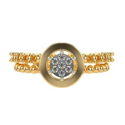 VALANOVA Yellow Gold Plated Sterling Silver Certified 0.09 Ct Lab Grown Diamond Ring-picture-33