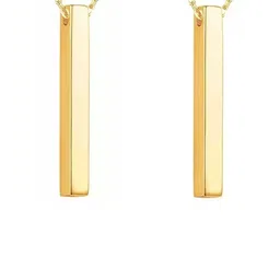 Crazy Fashion Unisex Gold-Plated Square Pendant With Chain image 2