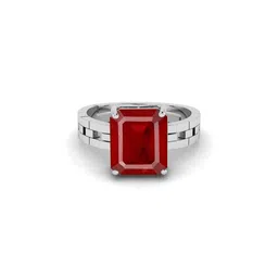 RRVGEM RRVGEM RUBY RING 9.50 Ratti Natural Ruby Ring Silver Plated Adjustable Ring Astrological Gemstone f image 2