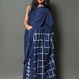 Pinkcity Trade World Blue Pure Cotton Ikat Sarees-picture-34