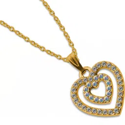 Utkarsh Gold-Plated Heart Shaped Pendants with Chains image 2
