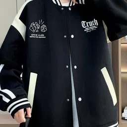 KPOP Men Colourblocked Varsity Jacket with Embroidered-picture-40