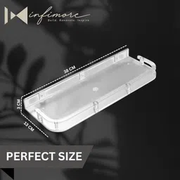 infimore 15 Inch PVC Wall-Mounted Tumbler & Toothbrush Holder | Rustproof & Durable Acrylic Wall Shelf image 2