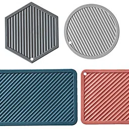 Trivets for Hot Dishes Mix Pattern Multi Color Set of 4 Matte Trivet-image-9