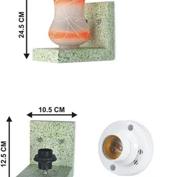 1ST TIME Orange & Orange Textured Wood Abstract Shaped Shaped Wall Lamp image 4