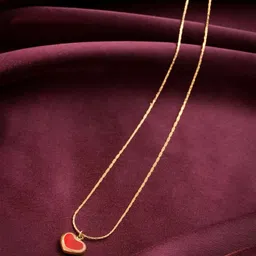 Qiroko Stainless Steel Heart Shaped Pendent With Chain-picture-37