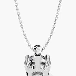 VALANOVA 925 Sterling Silver White Gold Diamond Studded Pendant - 0.62g image 2