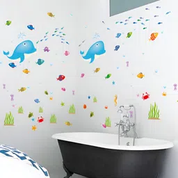 INDIAN ROYALS Green & Blue Printed Waterproof Heat Resistant Self Adhesive Wall Stickers-image-99