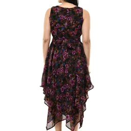 Absorbing Floral Print Georgette Fit & Flare Midi Dress image 5