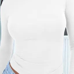 StyleCast x Revolte Women Solid Round Neck Long Sleeve Regular Top image 2