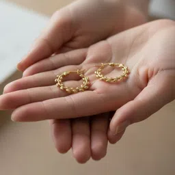 FLAURI Leaf Shaped Hoop Earrings image 4