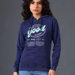 LIMEROAD Women Printed Hooded Sweatshirt image 2