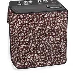 The Furnishing Tree Washing Machine Cover Floral Pattern Brown Compatible for Whirlpool 8 Kg Semi-A image 2
