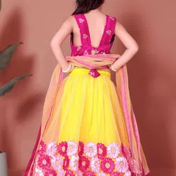 BAESD Girls Patchwork Ready to Wear Lehenga & Blouse With Dupatta image 3