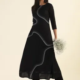 HAY Abstract Printed Straight Kurta With Trousers-picture-27