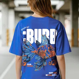 Bewakoof Women Bubb Graphic Printed Pure Cotton Oversized T-shirt-picture-20