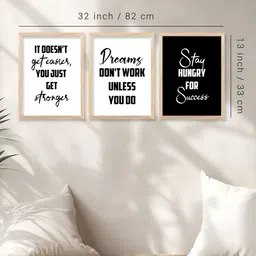 Kotart Brown & Black 3 Pieces Wooden Abstract Wall Arts image 2