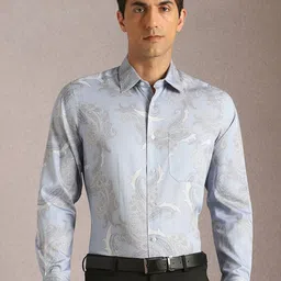 Louis Philippe Men Floral Printed Spread Collar Cotton Formal Shirt-picture-27