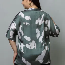 PURYS PLUS Print Mandarin Collar Top image 2