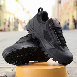 bacca bucci Forest Low-Top Hiking Boots For Men Black UK 6-picture-31