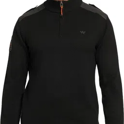 wildcraft Men Solid Crew Neck Black Sweater image 1