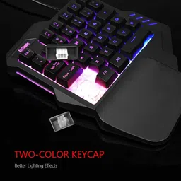 HG WORLD One handed gaming keyboard with RGB Backlight,35 Anti-Ghosting & Mechanical Keys Gaming Accessory Kit image 2