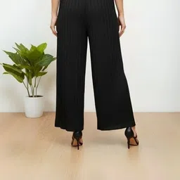 infinizy Pack of 2 Women Comfort Fit Black, Beige Lycra Blend Trousers image 3