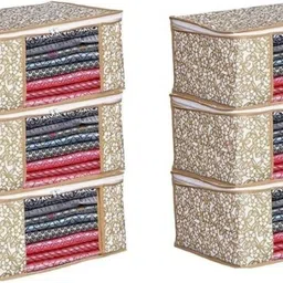 CHAMPARAN Non Woven Saree Cover Storage Bags for Clothes Cotton Laundry Bag-image-0