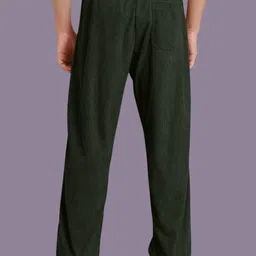 nivedanm Men Solid Dark Green Track Pants image 2