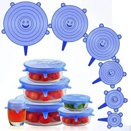 ablue clipper Silicone Stretch Lids Silicone Bowl Covers Reusable Durable Food Storage Lid Set 8.5 inch, 6.5 inch, 5.7 inch, 4.5 inch, 3.8 inch, 2.6 inch Lid Set, Pack of 6-picture-48
