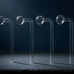 wishingbell natural 6 inch Bend Glass Oil Burner Pipe Transparent (Pack of 4) Borosilicate Glass Inside Fitting Hookah Mouth Tip-picture-35